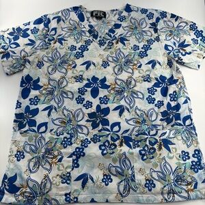 Fit Stretch Floral Women's 2 Pocket V-Neck Scrub Top